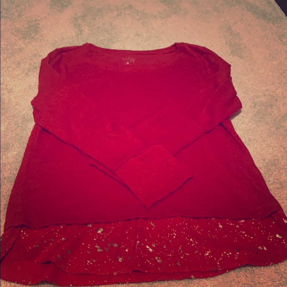 Long Sleeve Red knit top